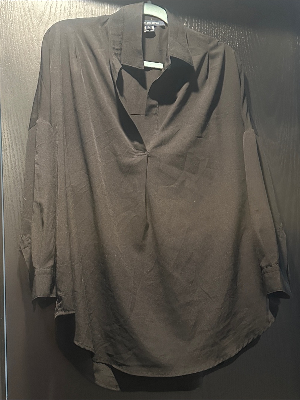 Black button sleeve blouse